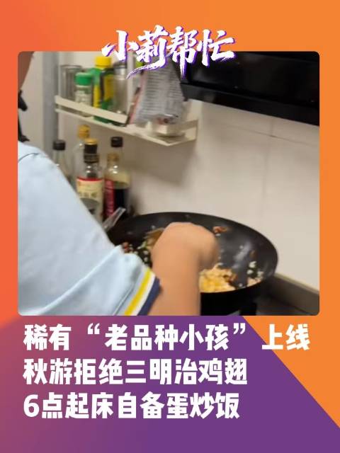 【#老式小孩秋游自带蛋炒饭# 六点起床亲手炒，网友：秋裤扎袜子里的踏实】
