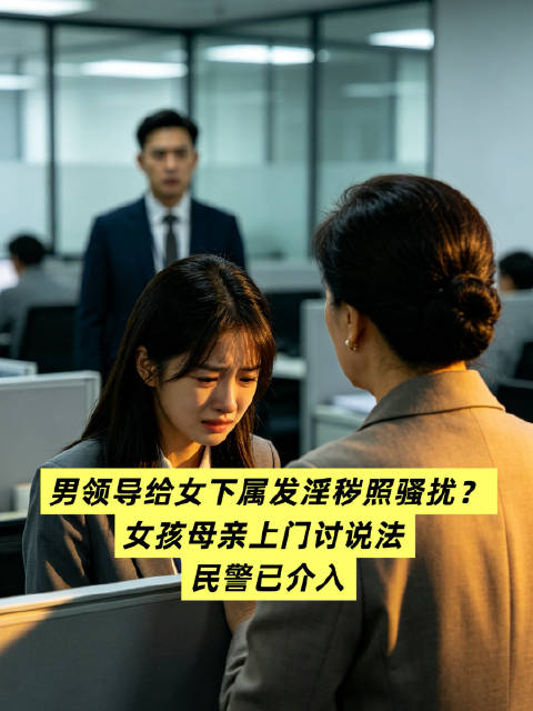 男领导给女下属发淫秽照骚扰？女孩母亲上门讨说法！民警已介入！##男领导发淫秽照女下属母亲上门讨说法#