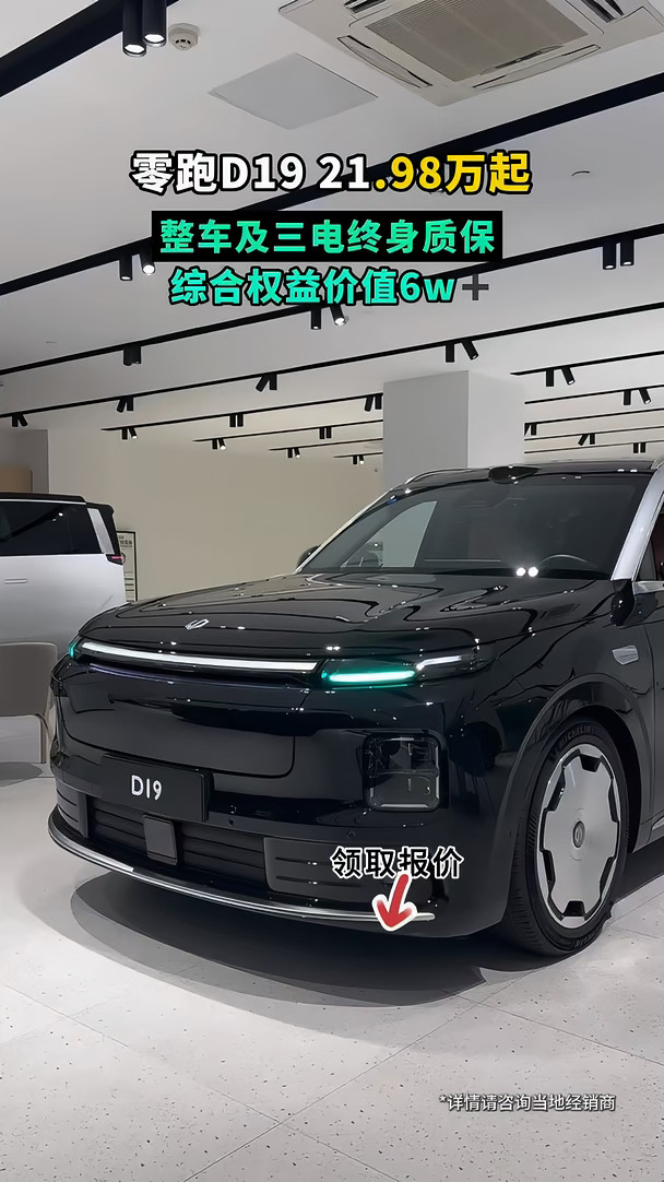 零跑D19 21.98w起，整车及三电终身质保