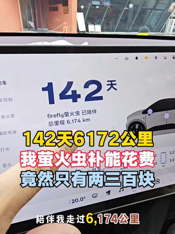 142天6千公里萤火虫补能花费只有两三百