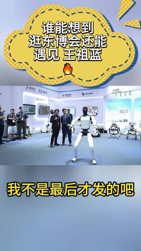 我不是最后才发的吧，去东盟博览会纯粹想放松逛逛，到智元展位看机器人跳舞。 万万没想到还能看到王祖蓝本