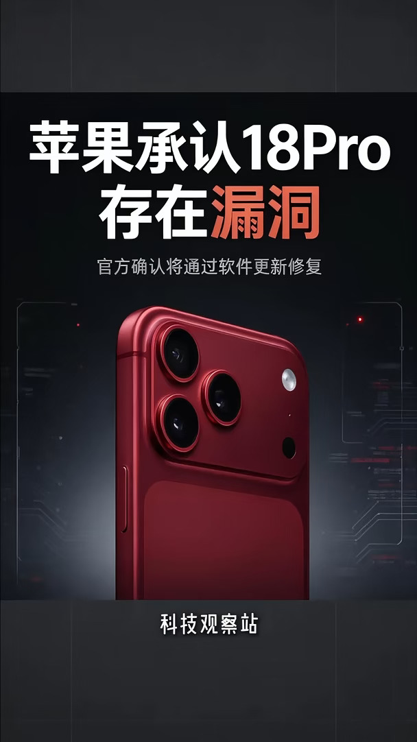 苹果承认18Pro存在漏洞？！