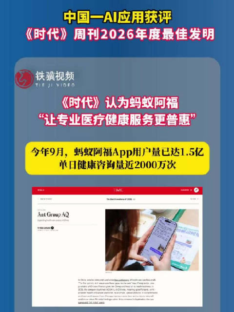 #中国一AI应用入选2026年度最佳发明榜单#【#蚂蚁阿福获评时代周刊最佳发明#】据每经网消息：10