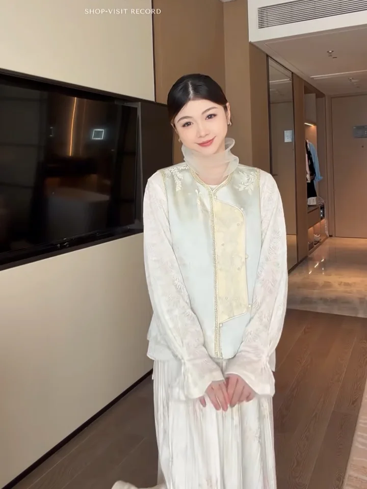 中式叠穿打底🤍欧根纱小高领｜层次感天花板