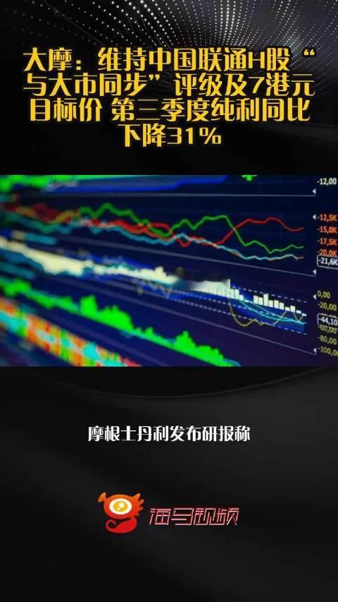 大摩：维持中国联通H股“与大市同步”评级及7港元目标价 第三季度纯利同比下降31%  ​​​