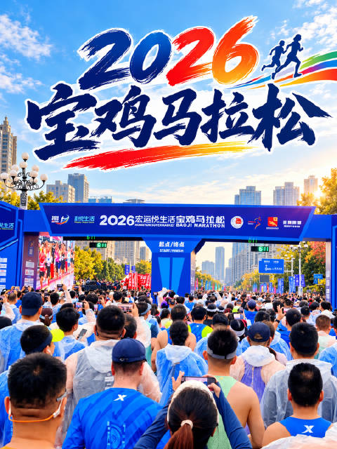 #2026宝鸡马拉松鸣枪开赛# 10月25日7时30分，2026宏运悦生活宝鸡马拉松鸣枪开跑