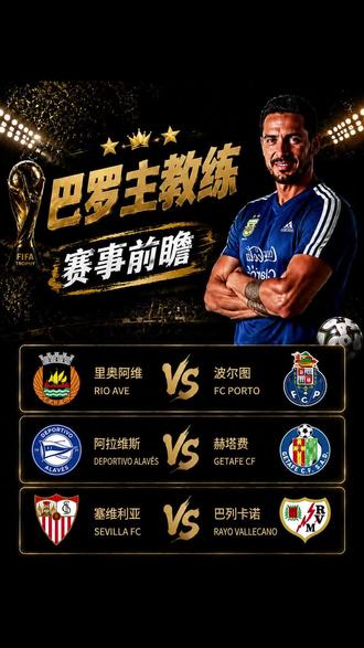 里奥阿维vs波尔图 阿拉维斯vs赫塔费 塞维利亚vs巴列卡诺