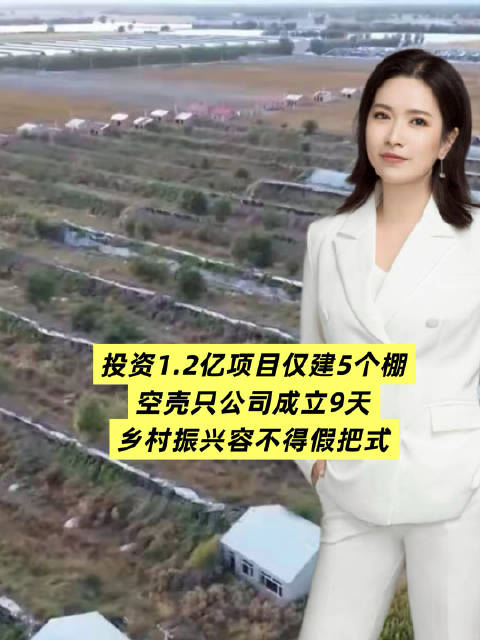 投资1.2亿项目仅建5个棚，空壳只公司成立9天！乡村振兴容不得假把式！##央视曝投资1.2亿项目仅建