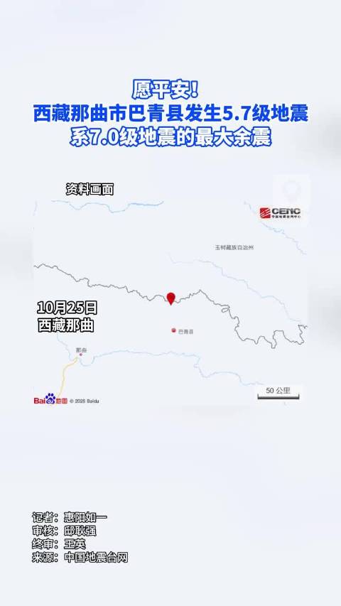 #西藏巴青县5.7级地震# 余震来袭，雪上加霜。西藏巴青在7.0级主震尚未平复之际，发生5.7级强余