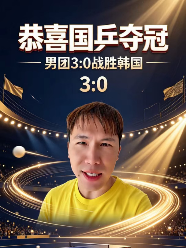 恭喜国乒夺冠，男团3:0战胜韩国队！#孙颖莎 #王楚钦 #国乒 #小强追光