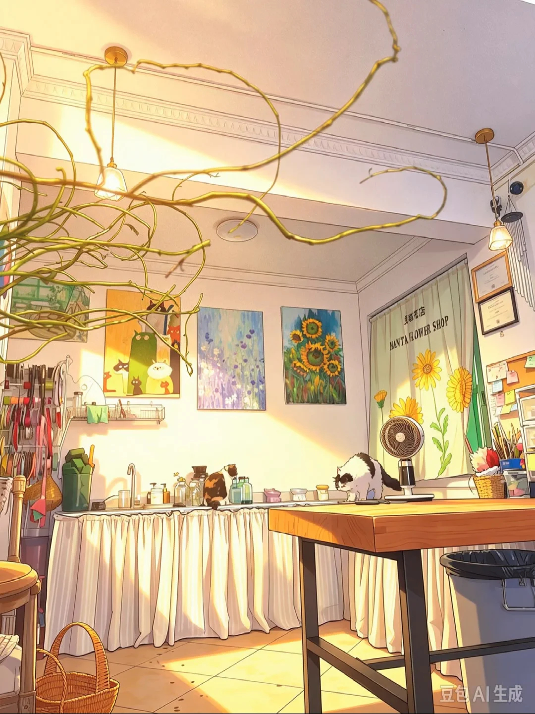 逐渐被我填满的工作室～🥂🐱🌷