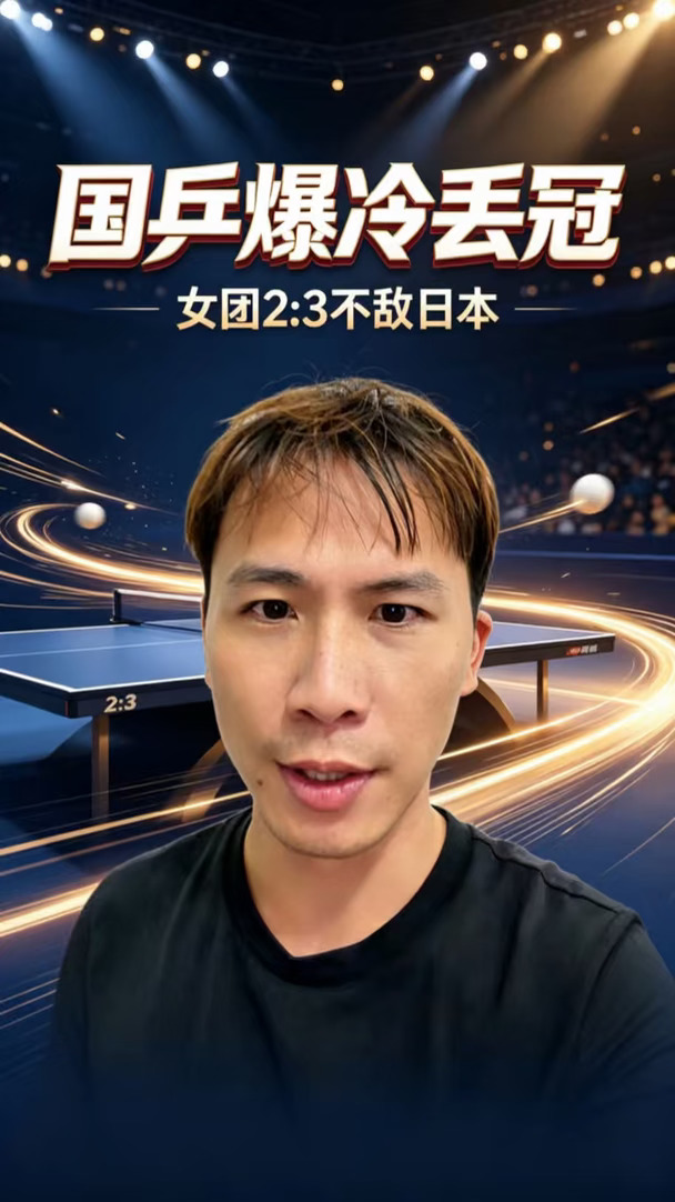 国乒爆冷，女团2:3不敌日本队丢冠！#孙颖莎 #王楚钦 #国乒 #小强追光
