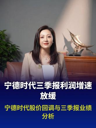 宁德时代股价回调与三季报业绩分析 #宁德时代股价腰斩 #宁德时代市值蒸发万亿 #个人投资者浮亏83万